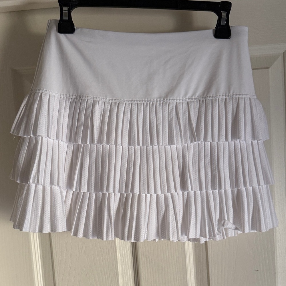 Lucky in Love White Tiered tennis/pickleball skirt